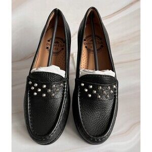 Driver Club USA Women's Leather Loafer Black Size 6.5